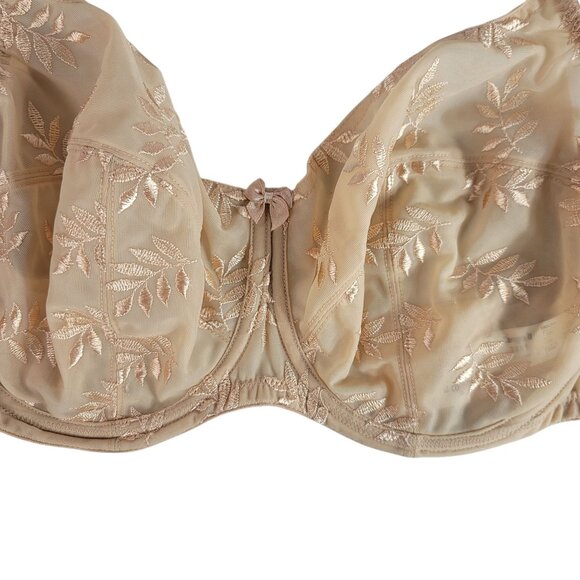 Panache Superbra Tango II Bra Tan 32H Unlined Sheer Underwire Embroidery 3251 - Picture 3 of 10